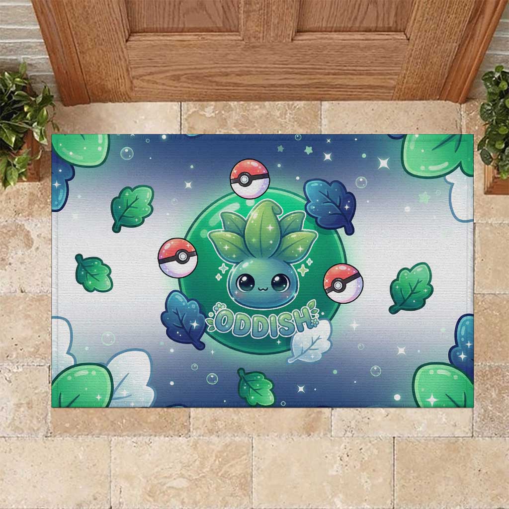 Oddish Rubber Doormat Whimsical Kawaii Botanical Fantasy