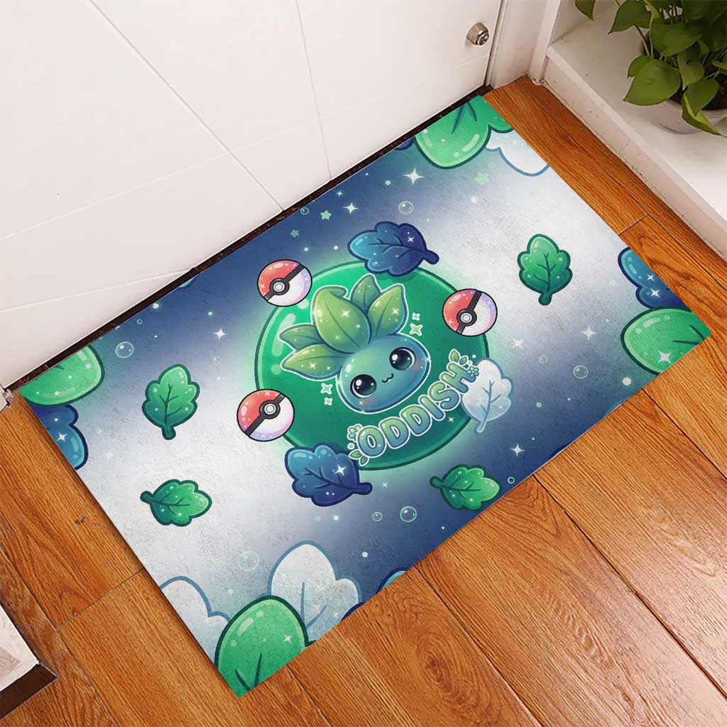 Oddish Rubber Doormat Whimsical Kawaii Botanical Fantasy