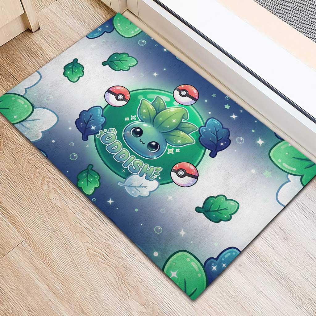 Oddish Rubber Doormat Whimsical Kawaii Botanical Fantasy