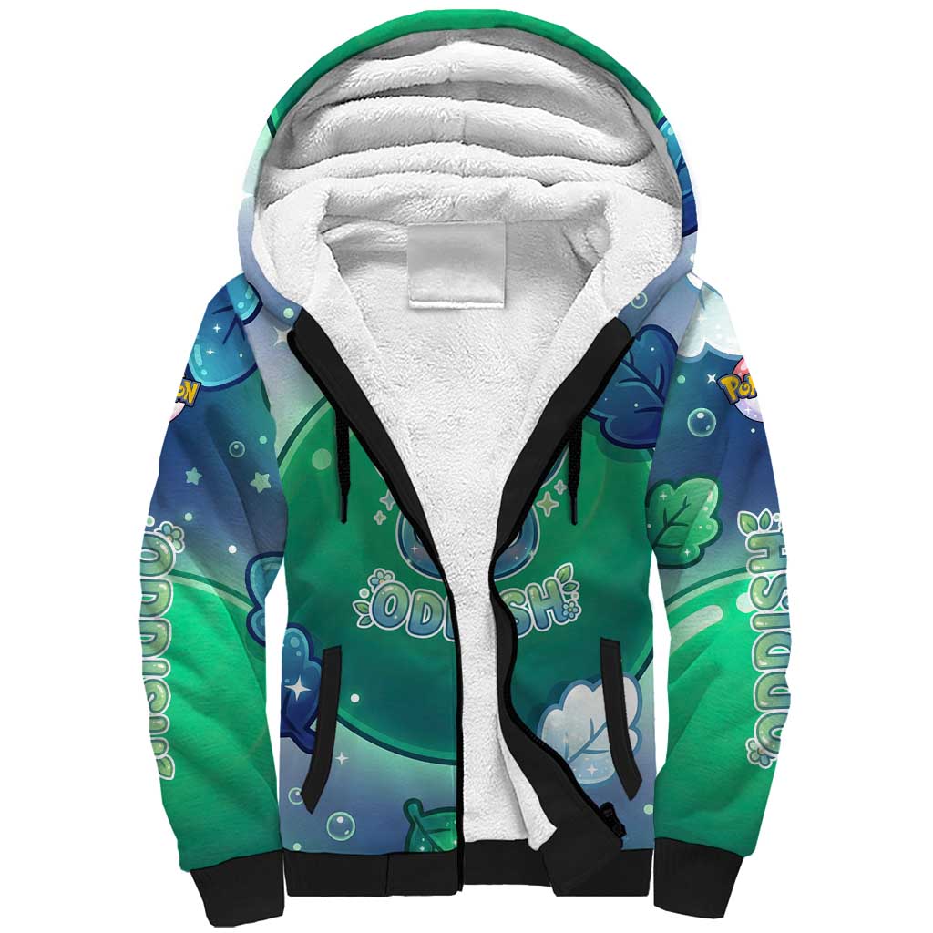 Oddish Sherpa Hoodie Whimsical Kawaii Botanical Fantasy