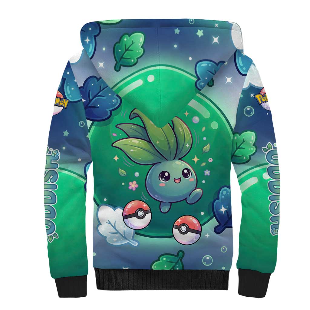 Oddish Sherpa Hoodie Whimsical Kawaii Botanical Fantasy