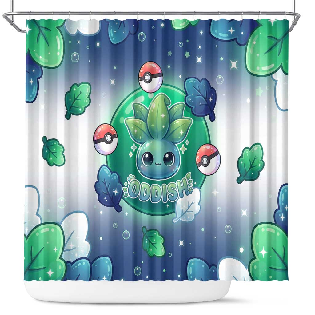 Oddish Shower Curtain Whimsical Kawaii Botanical Fantasy