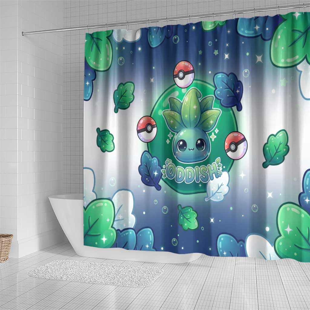 Oddish Shower Curtain Whimsical Kawaii Botanical Fantasy
