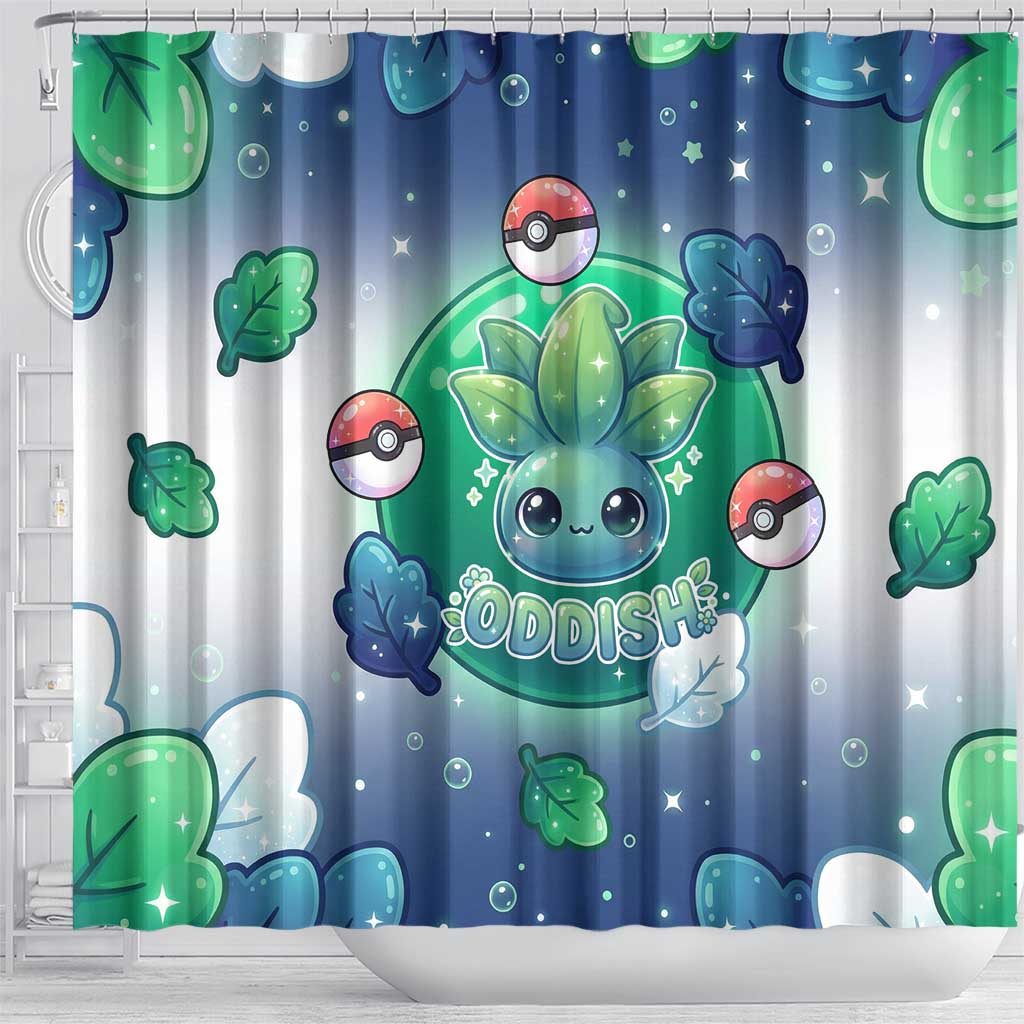 Oddish Shower Curtain Whimsical Kawaii Botanical Fantasy