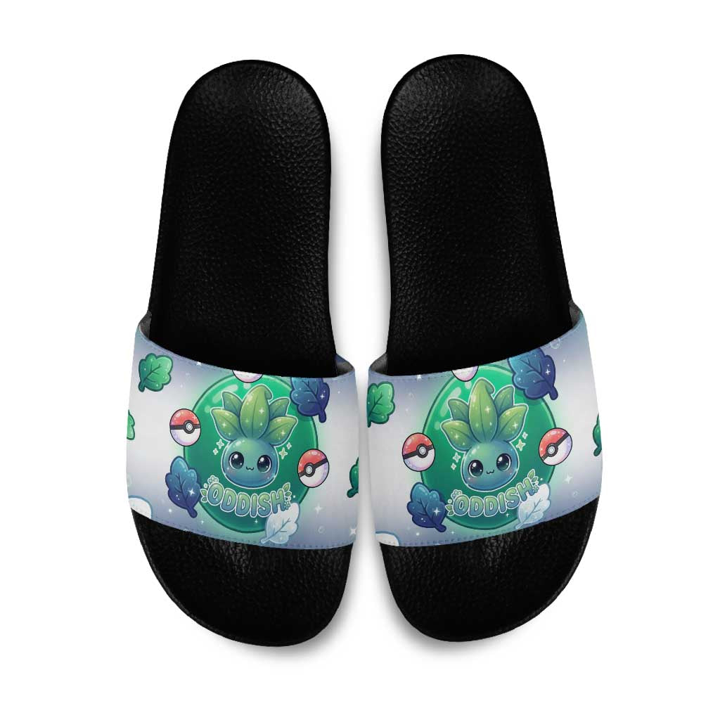 Oddish Slide Sandals Whimsical Kawaii Botanical Fantasy
