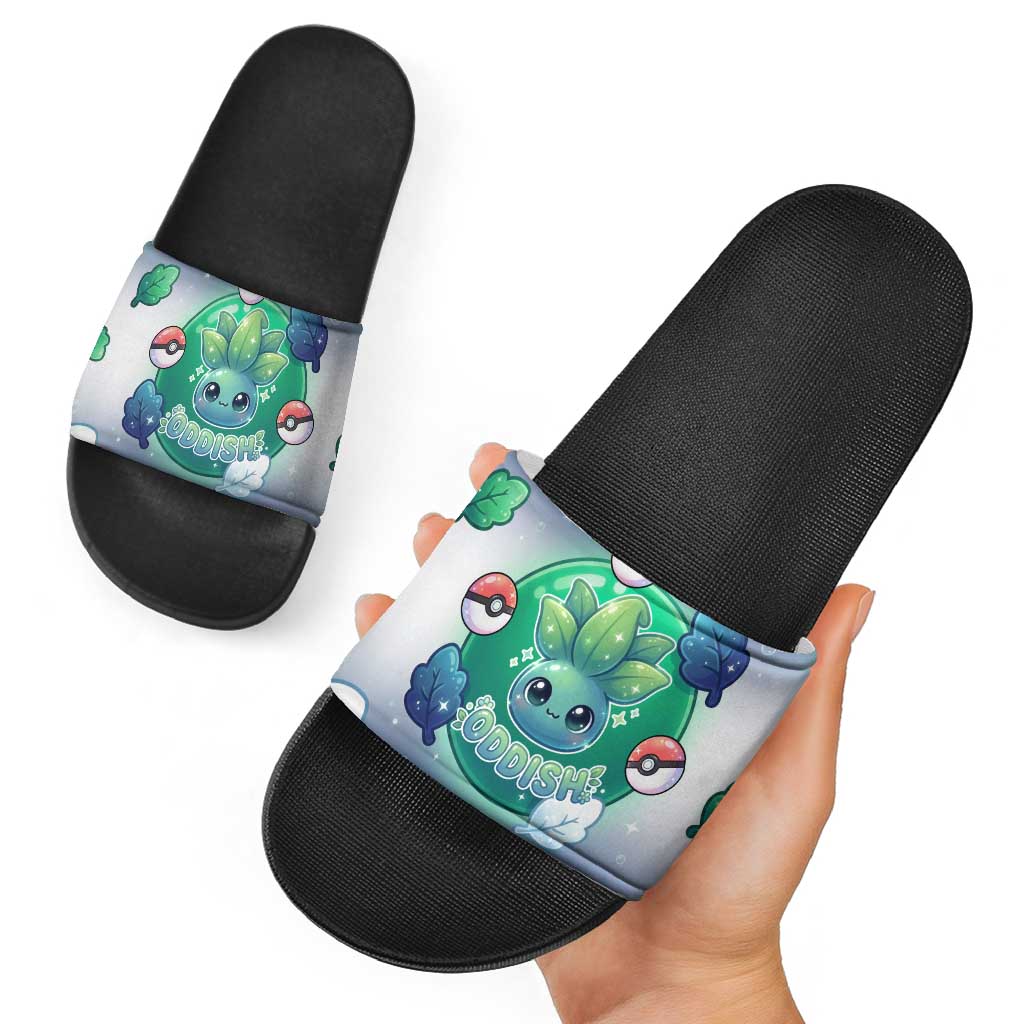 Oddish Slide Sandals Whimsical Kawaii Botanical Fantasy