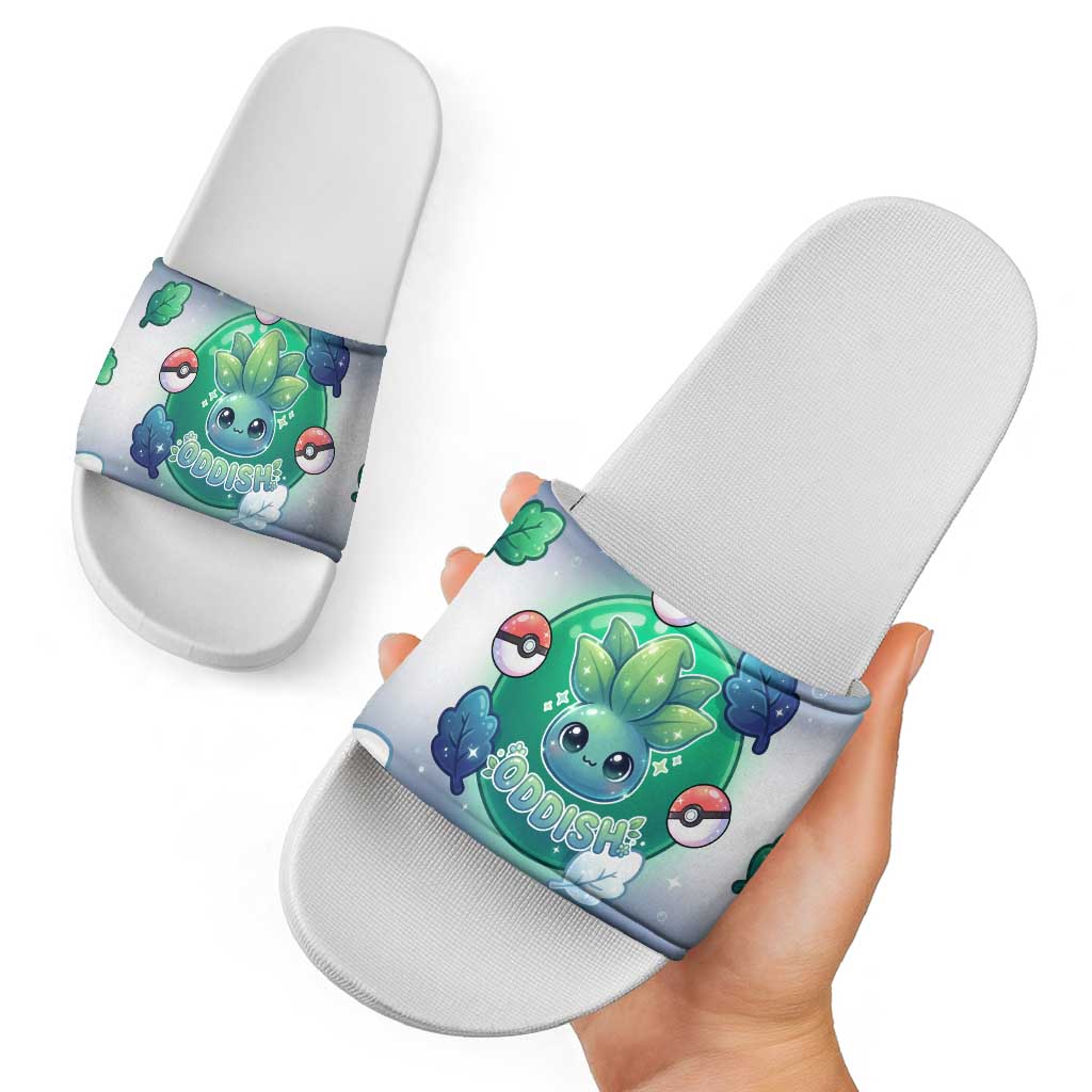 Oddish Slide Sandals Whimsical Kawaii Botanical Fantasy