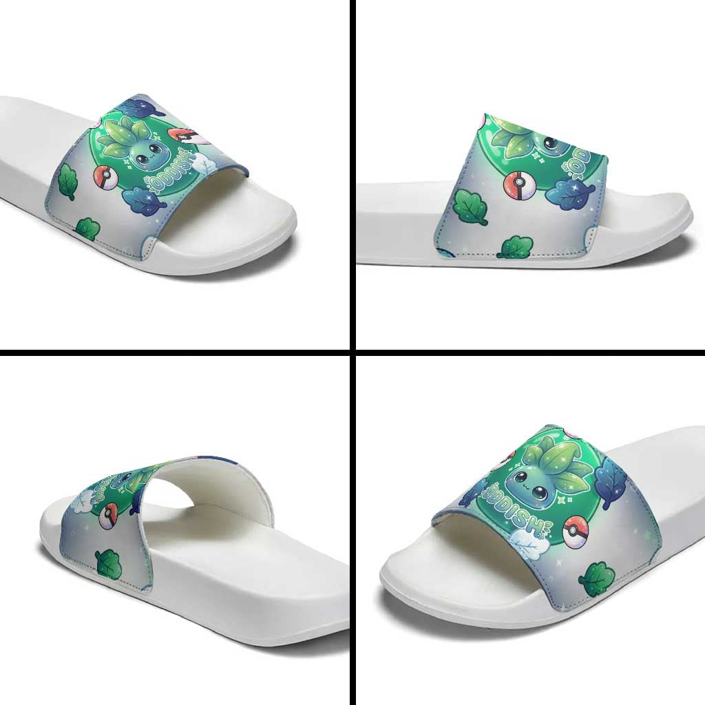 Oddish Slide Sandals Whimsical Kawaii Botanical Fantasy