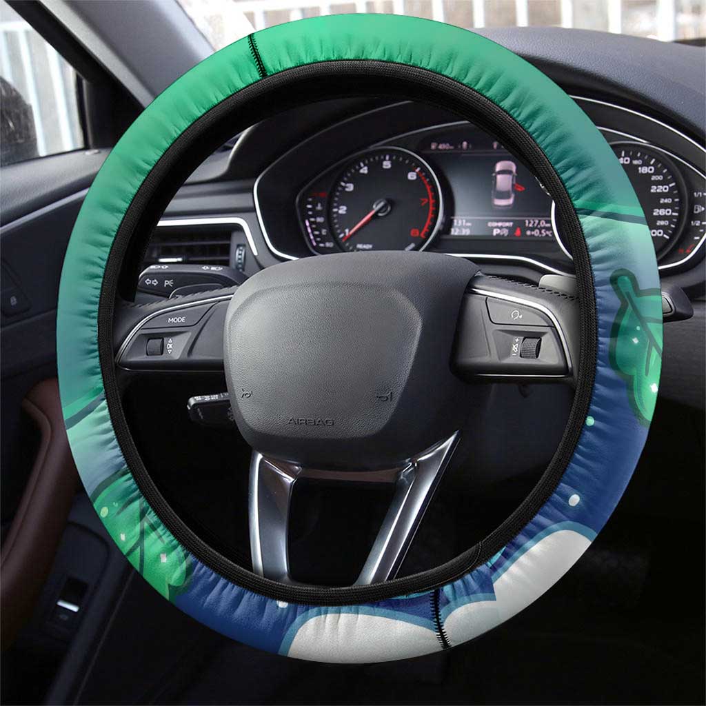 Oddish Steering Wheel Cover Whimsical Kawaii Botanical Fantasy