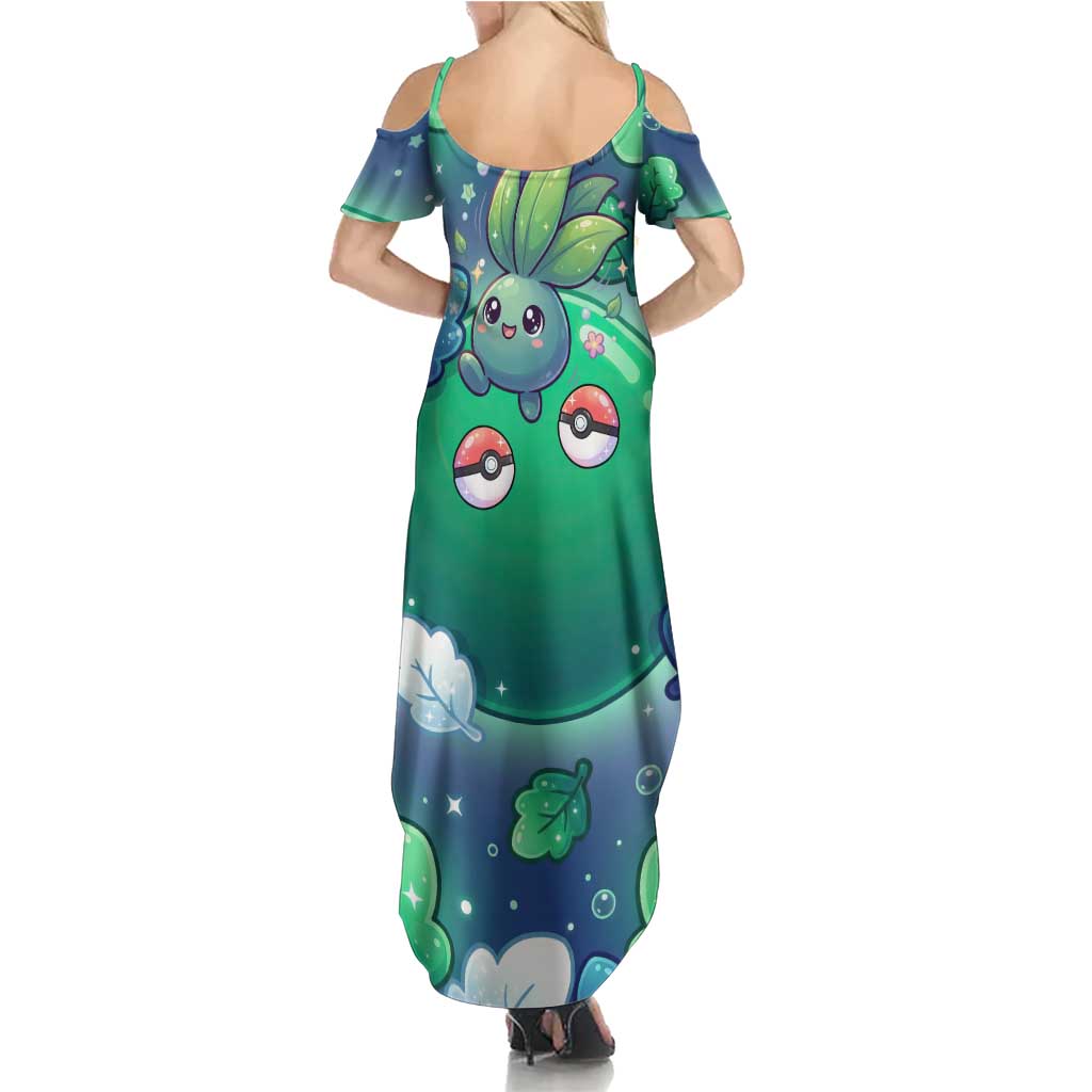 Oddish Summer Maxi Dress Whimsical Kawaii Botanical Fantasy