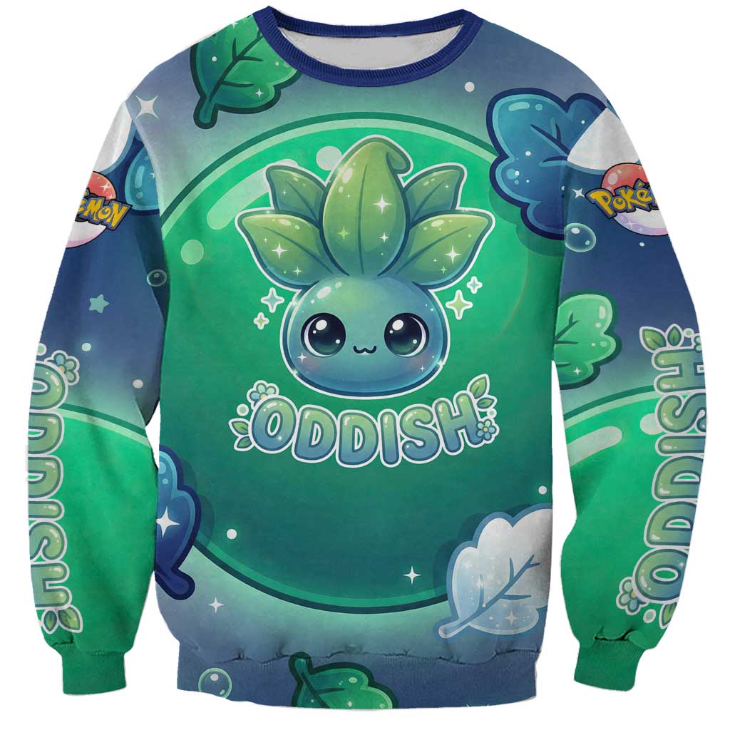 Oddish Sweatshirt Whimsical Kawaii Botanical Fantasy