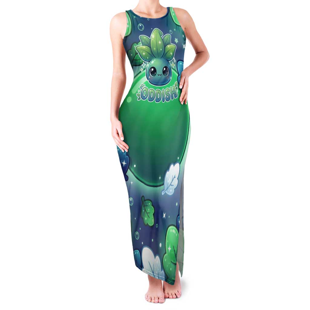 Oddish Tank Maxi Dress Whimsical Kawaii Botanical Fantasy