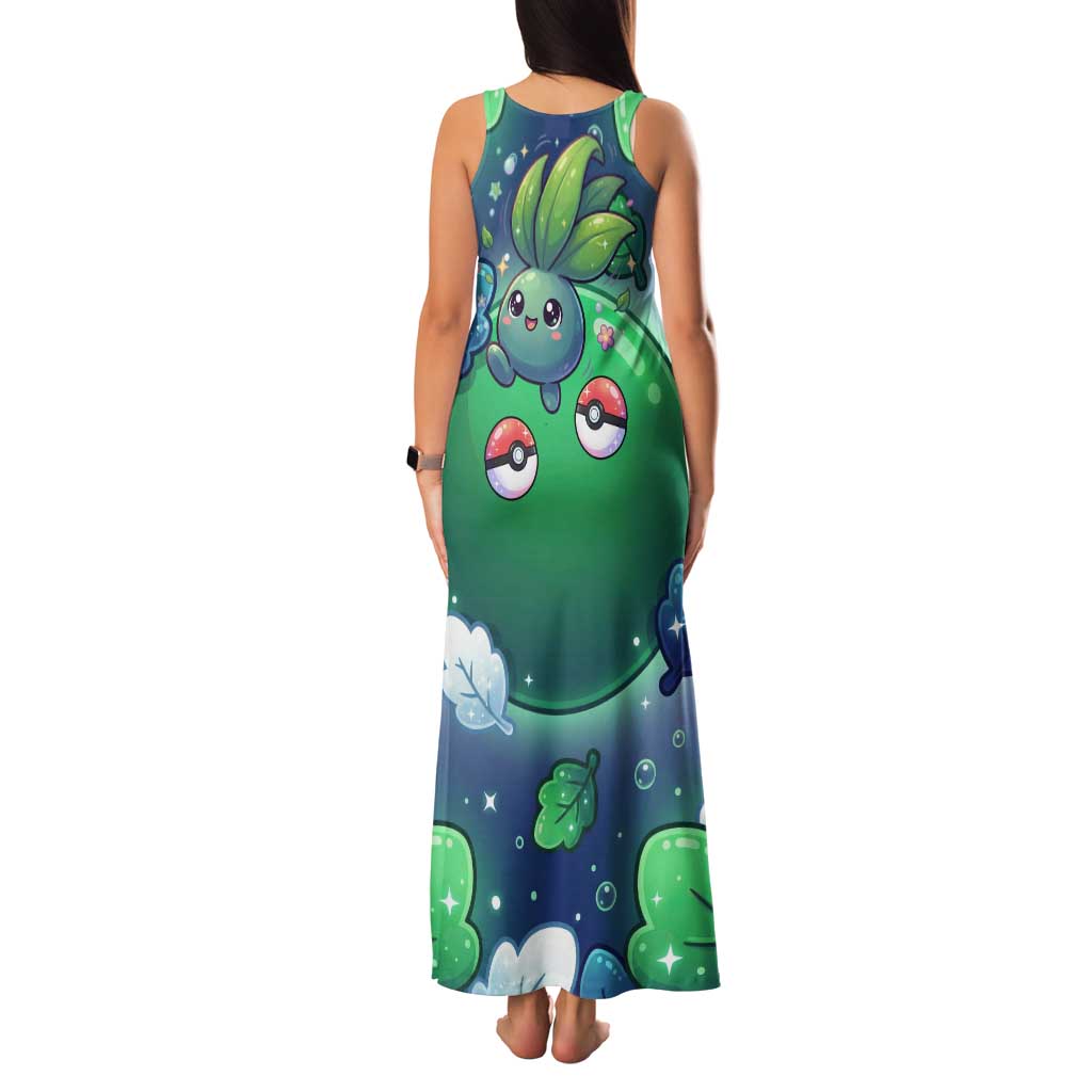 Oddish Tank Maxi Dress Whimsical Kawaii Botanical Fantasy