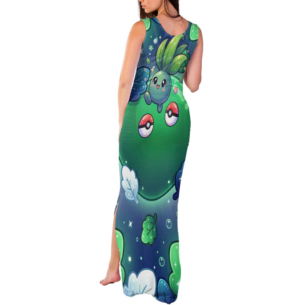 Oddish Tank Maxi Dress Whimsical Kawaii Botanical Fantasy