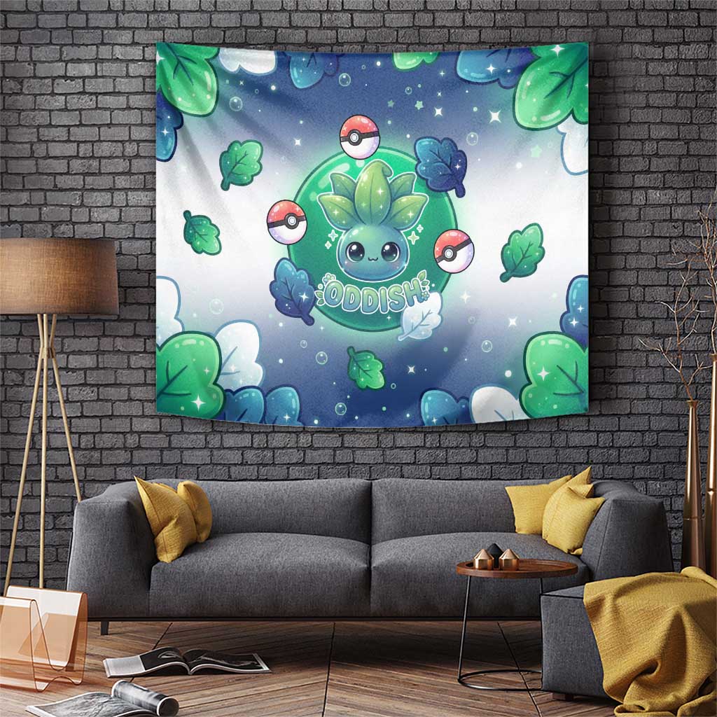 Oddish Tapestry Whimsical Kawaii Botanical Fantasy