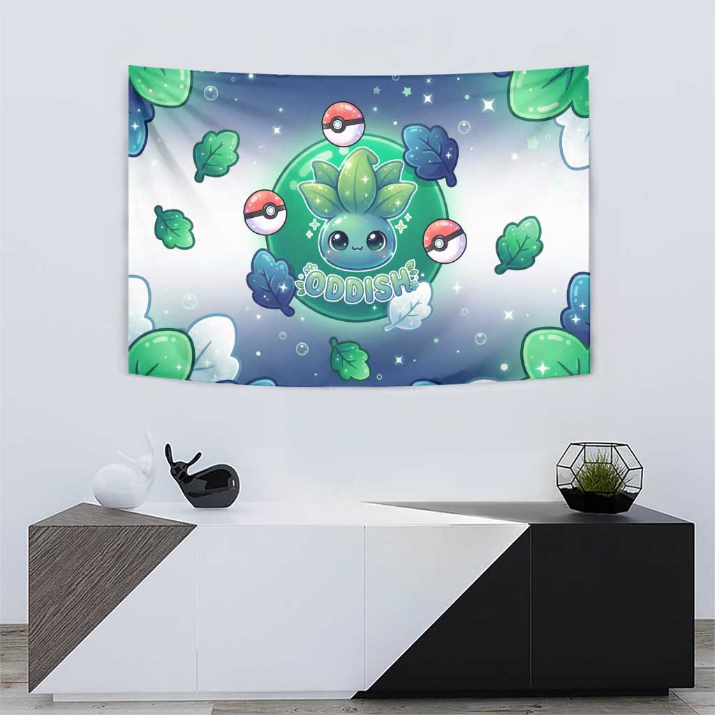 Oddish Tapestry Whimsical Kawaii Botanical Fantasy