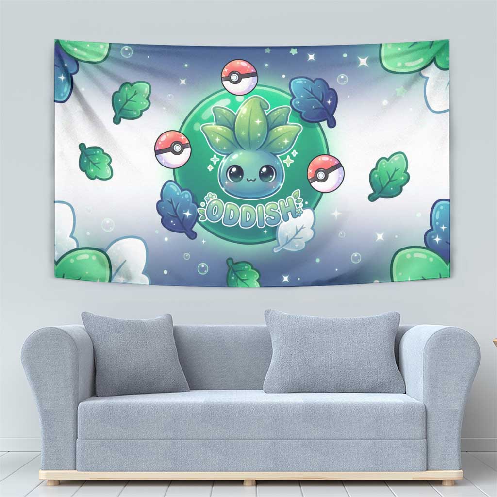 Oddish Tapestry Whimsical Kawaii Botanical Fantasy