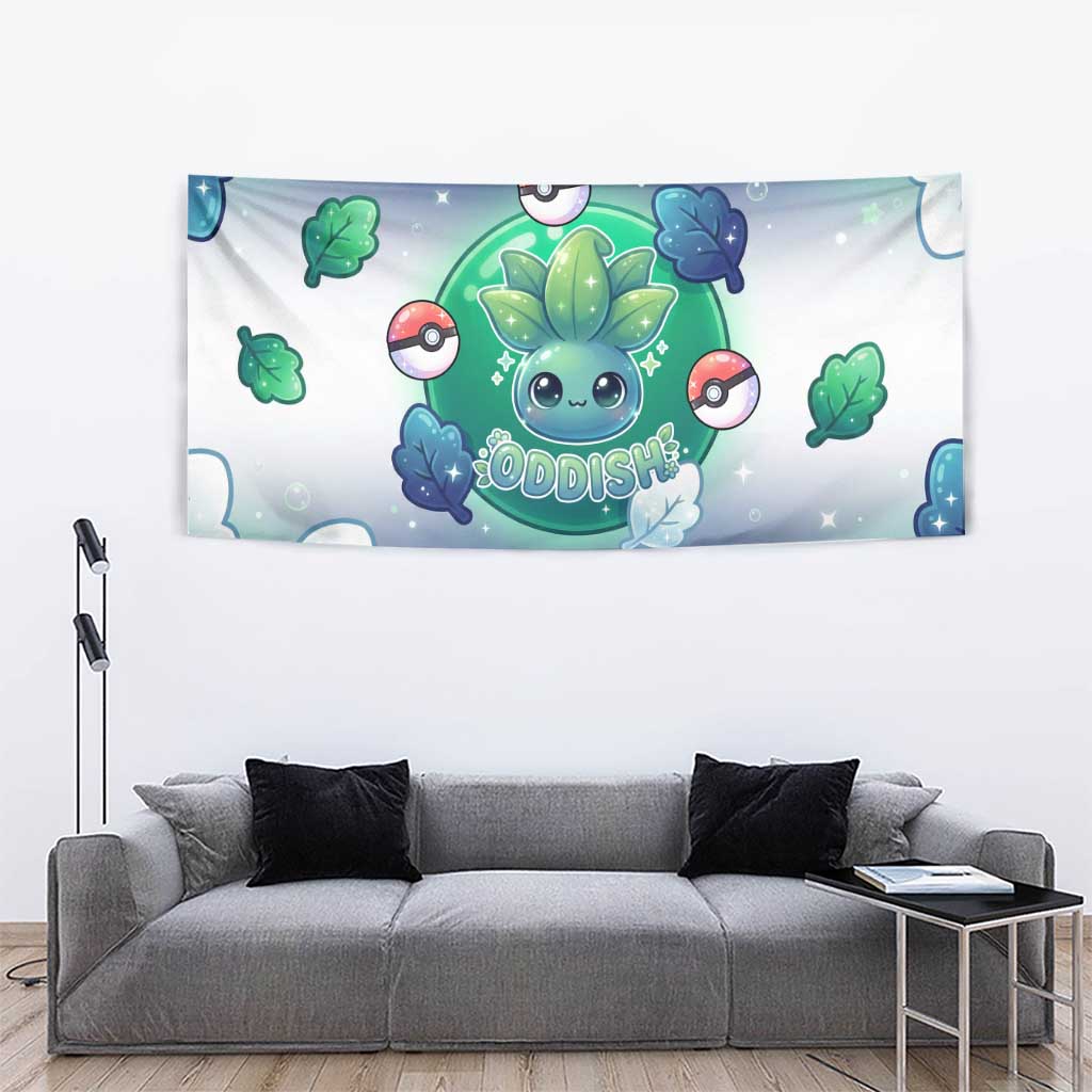Oddish Tapestry Whimsical Kawaii Botanical Fantasy