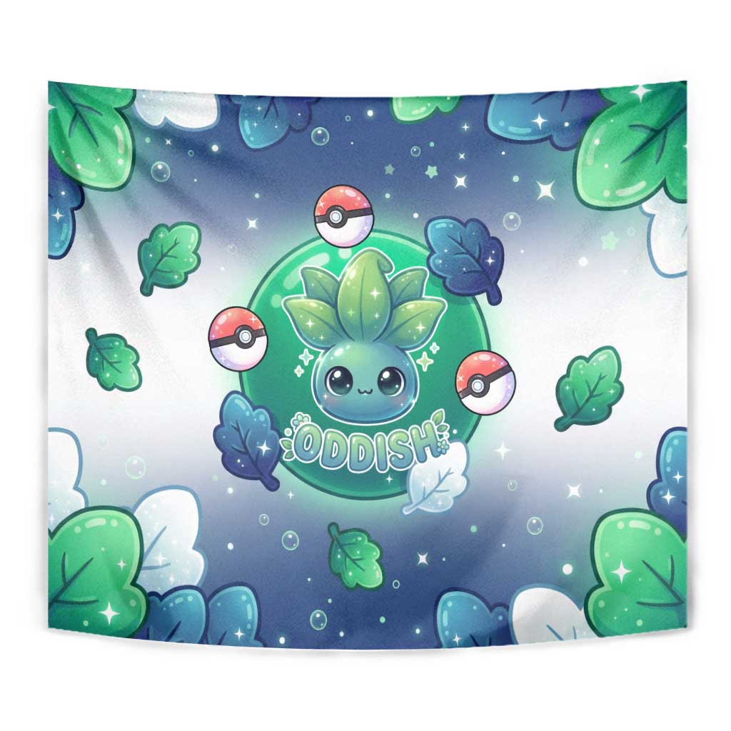 Oddish Tapestry Whimsical Kawaii Botanical Fantasy