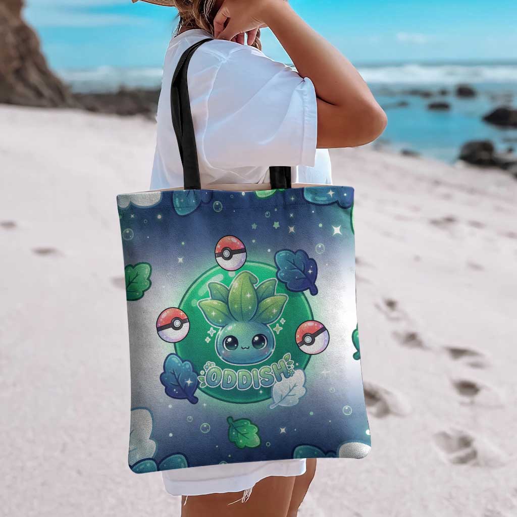Oddish Tote Bag Whimsical Kawaii Botanical Fantasy