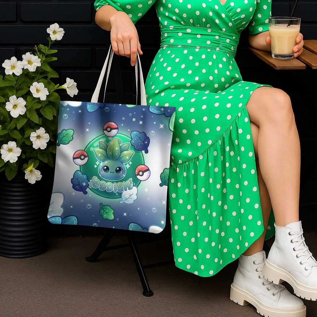 Oddish Tote Bag Whimsical Kawaii Botanical Fantasy