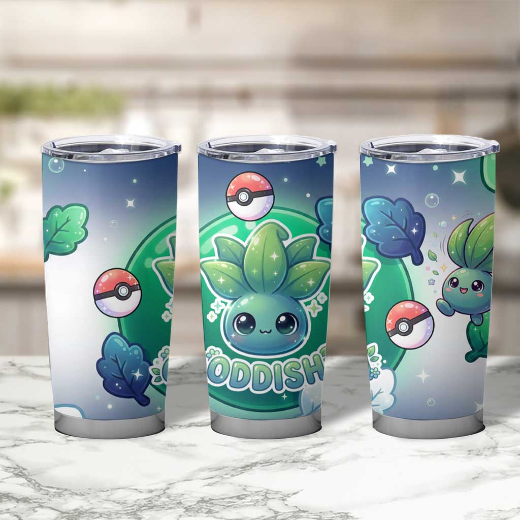 Oddish Tumbler Cup Whimsical Kawaii Botanical Fantasy