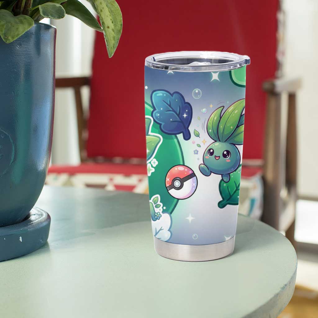 Oddish Tumbler Cup Whimsical Kawaii Botanical Fantasy