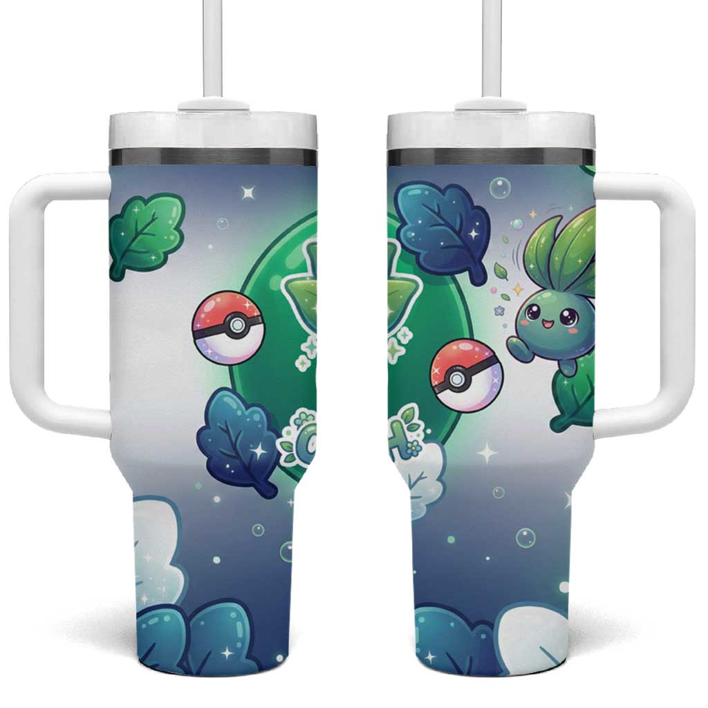 Oddish Tumbler With Handle Whimsical Kawaii Botanical Fantasy