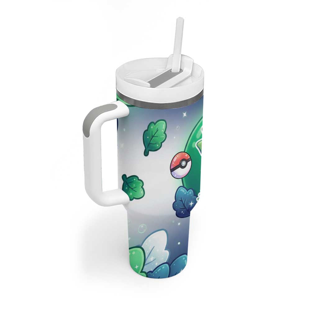 Oddish Tumbler With Handle Whimsical Kawaii Botanical Fantasy