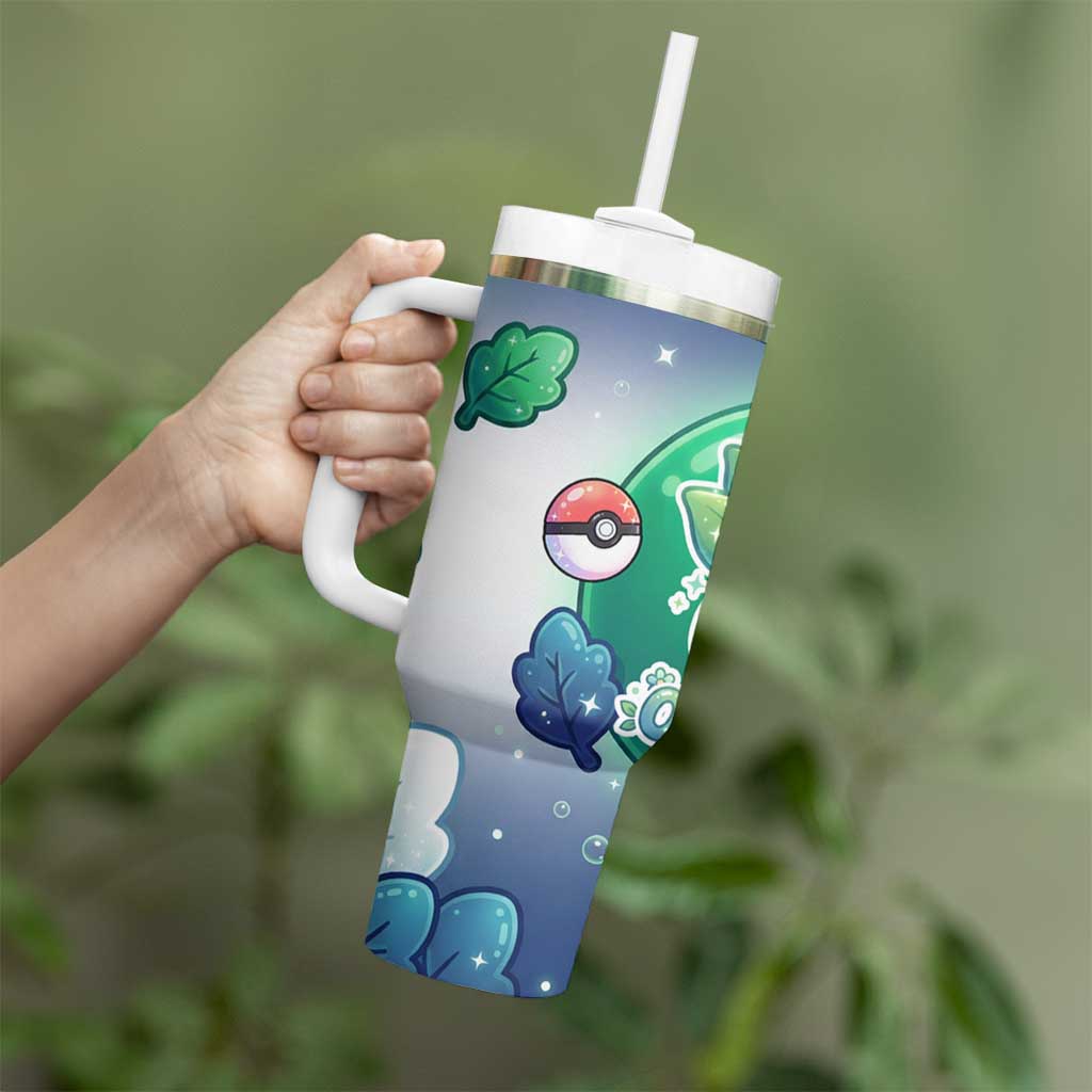 Oddish Tumbler With Handle Whimsical Kawaii Botanical Fantasy