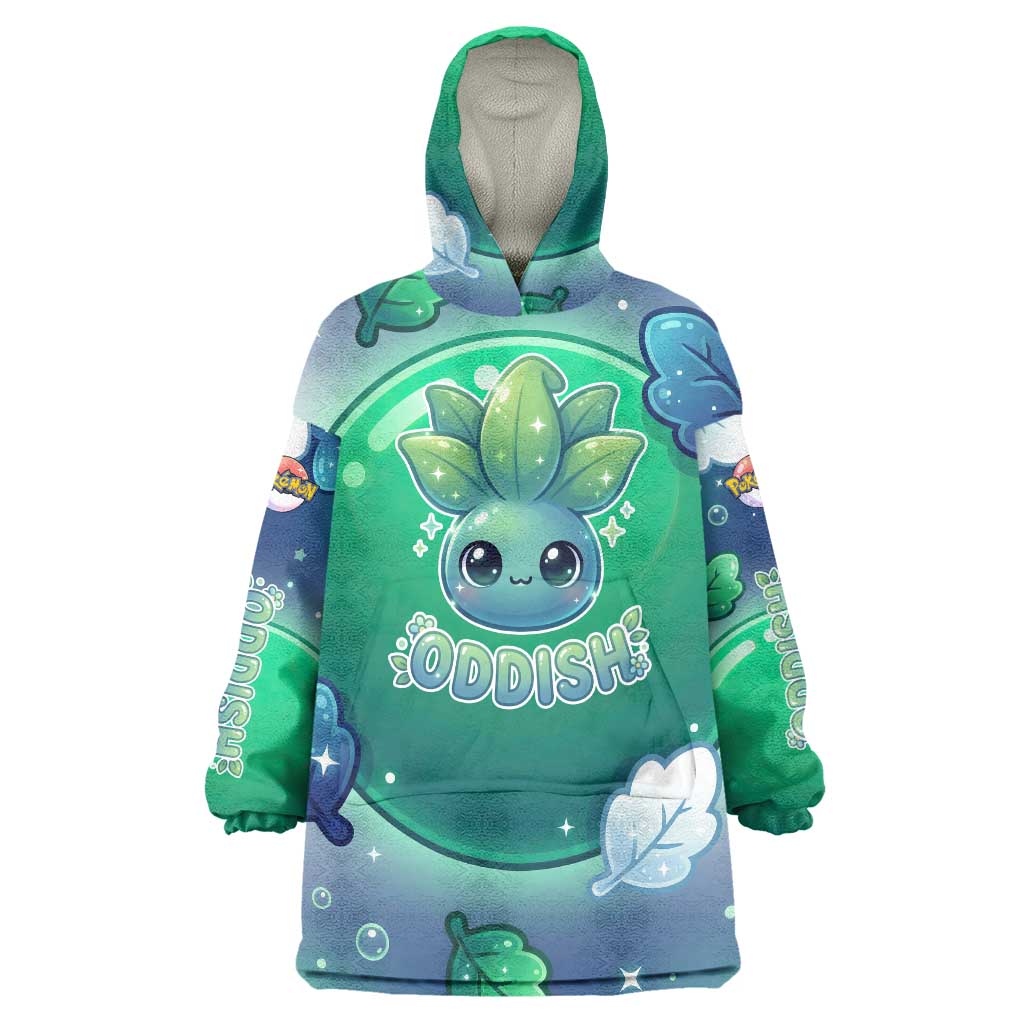 Oddish Wearable Blanket Hoodie Whimsical Kawaii Botanical Fantasy