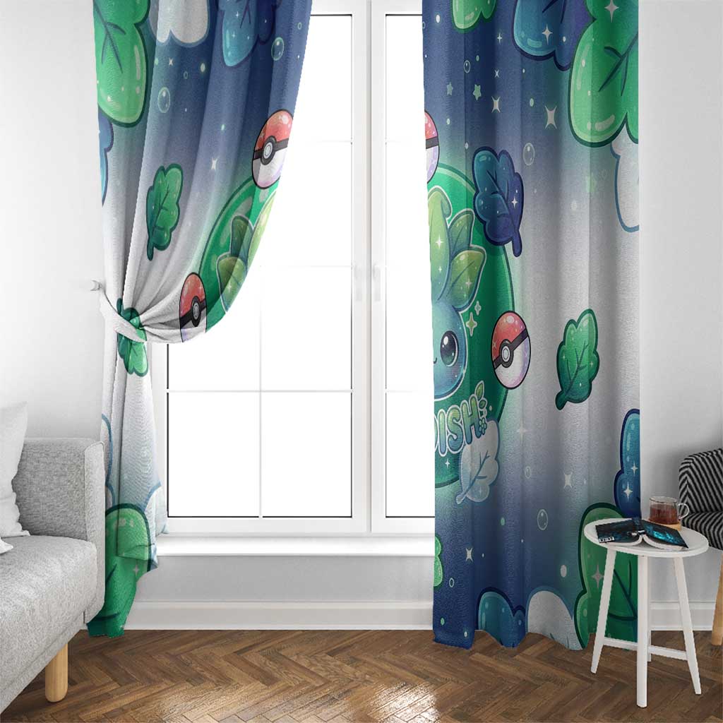 Oddish Window Curtain Whimsical Kawaii Botanical Fantasy