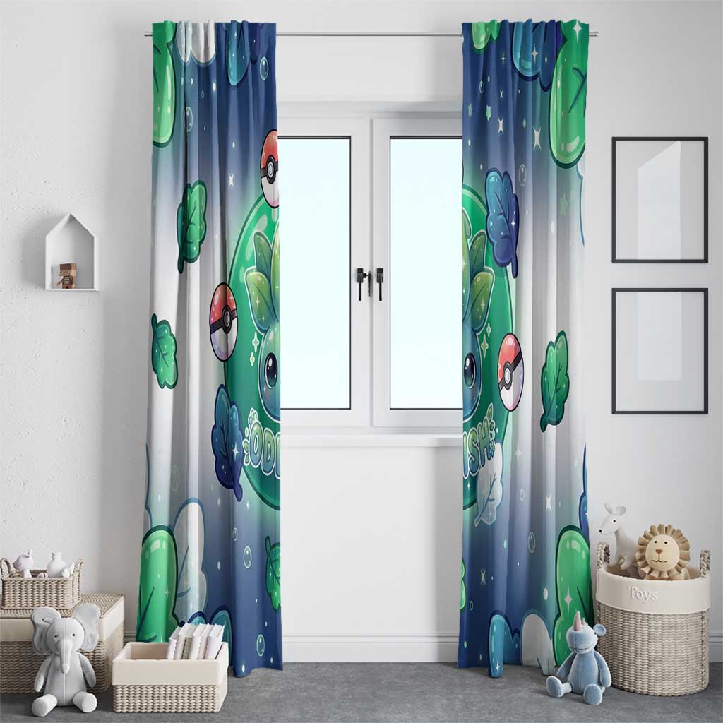 Oddish Window Curtain Whimsical Kawaii Botanical Fantasy