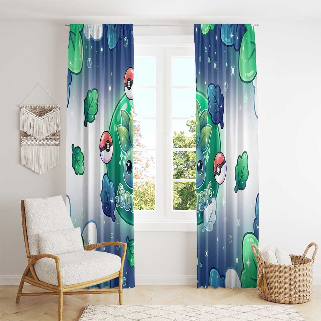 Oddish Window Curtain Whimsical Kawaii Botanical Fantasy