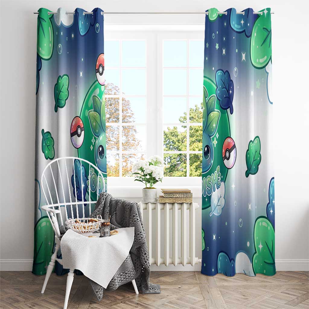 Oddish Window Curtain Whimsical Kawaii Botanical Fantasy