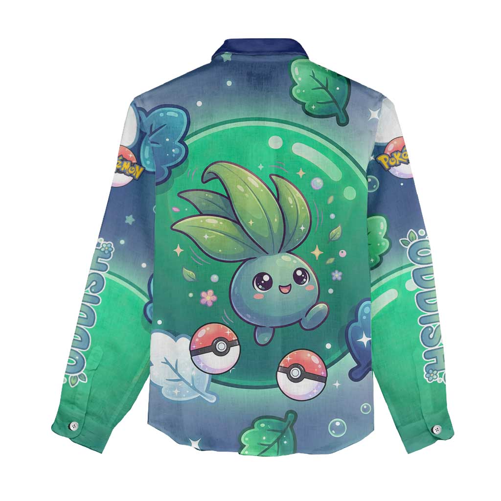 Oddish Women Casual Shirt Whimsical Kawaii Botanical Fantasy