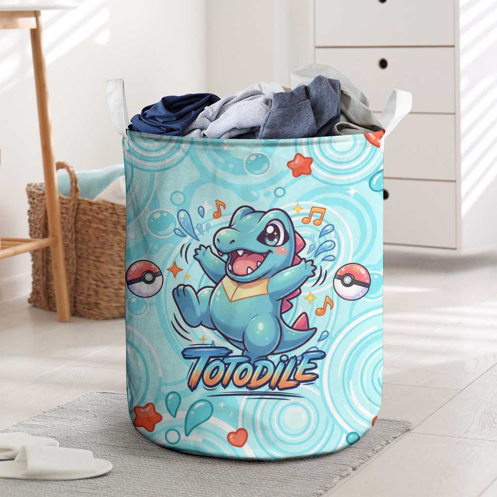 Totodile Laundry Basket Vibrant Kawaii Splash Pop Art