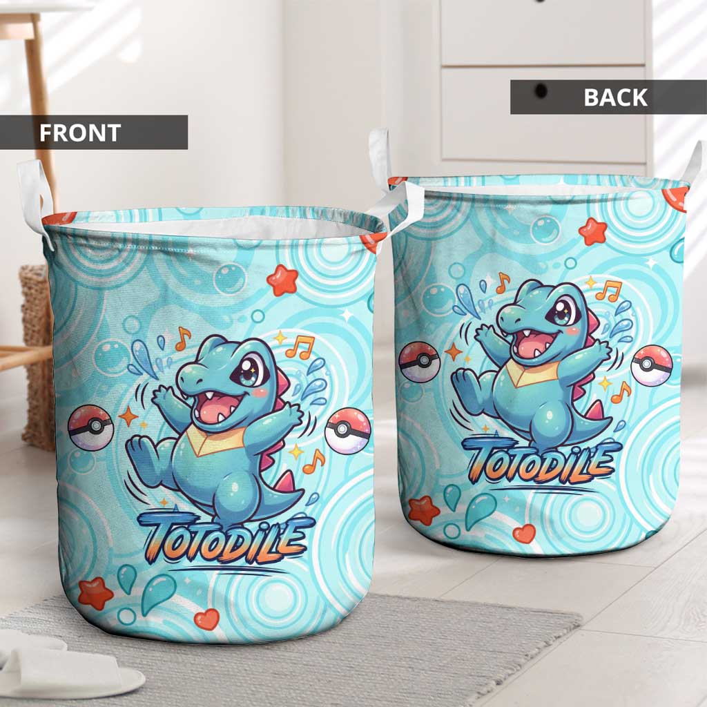 Totodile Laundry Basket Vibrant Kawaii Splash Pop Art