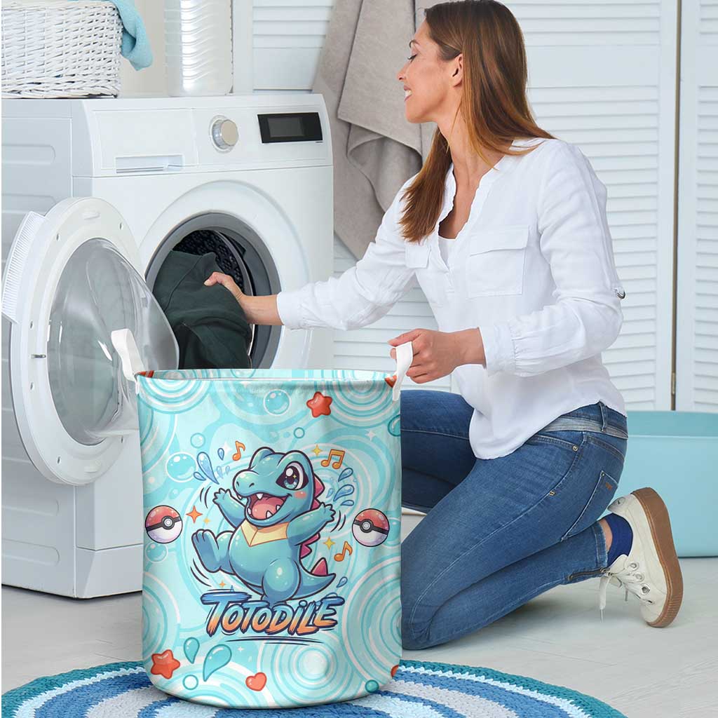 Totodile Laundry Basket Vibrant Kawaii Splash Pop Art