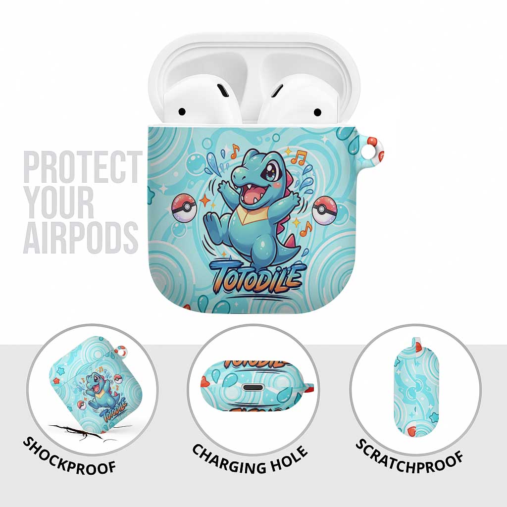 Totodile AirPods Case Vibrant Kawaii Splash Pop Art