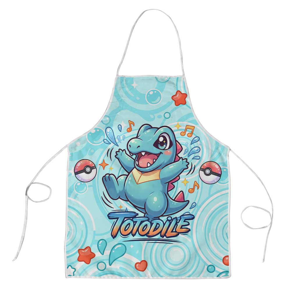 Totodile Apron Vibrant Kawaii Splash Pop Art