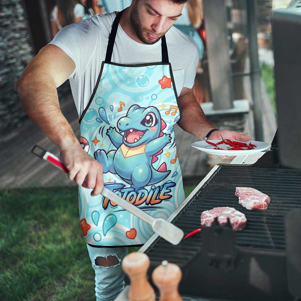Totodile Apron Vibrant Kawaii Splash Pop Art