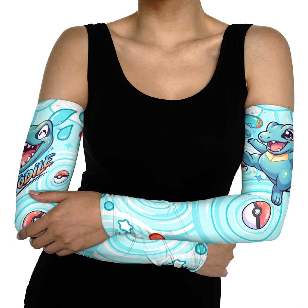 Totodile Arm Sleeves Vibrant Kawaii Splash Pop Art