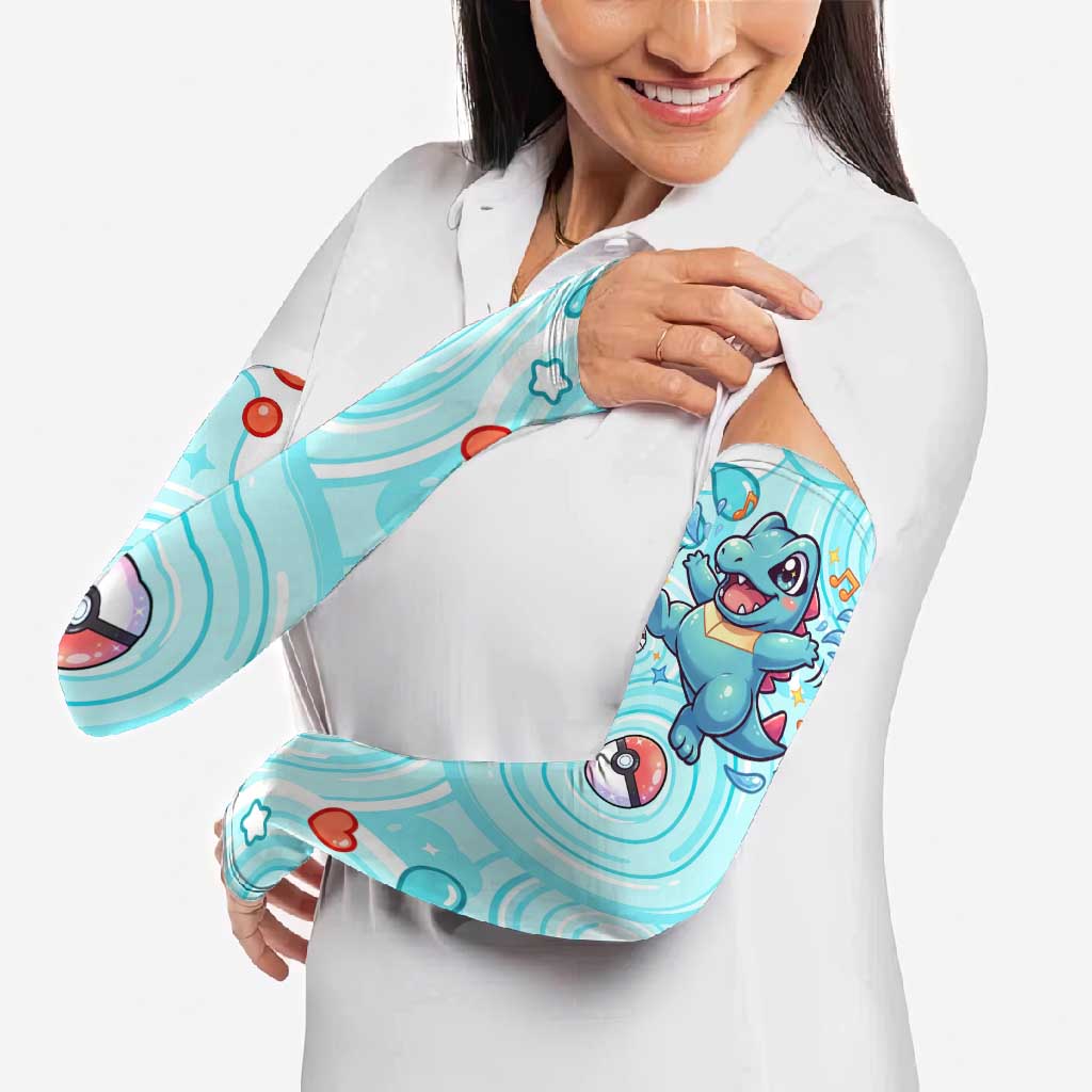 Totodile Arm Sleeves Vibrant Kawaii Splash Pop Art