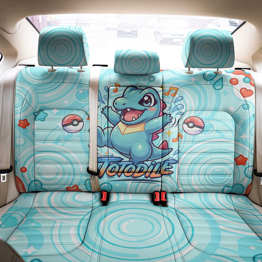 Totodile Back Car Seat Cover Vibrant Kawaii Splash Pop Art