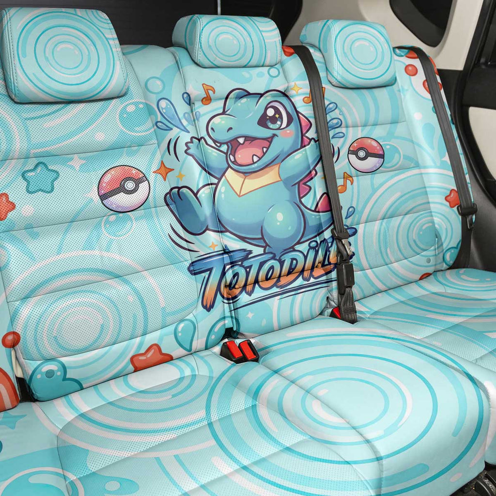 Totodile Back Car Seat Cover Vibrant Kawaii Splash Pop Art