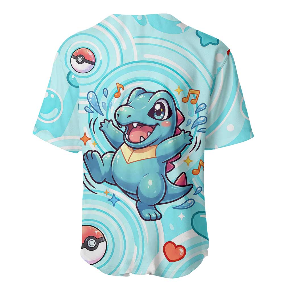 Totodile Baseball Jersey Vibrant Kawaii Splash Pop Art