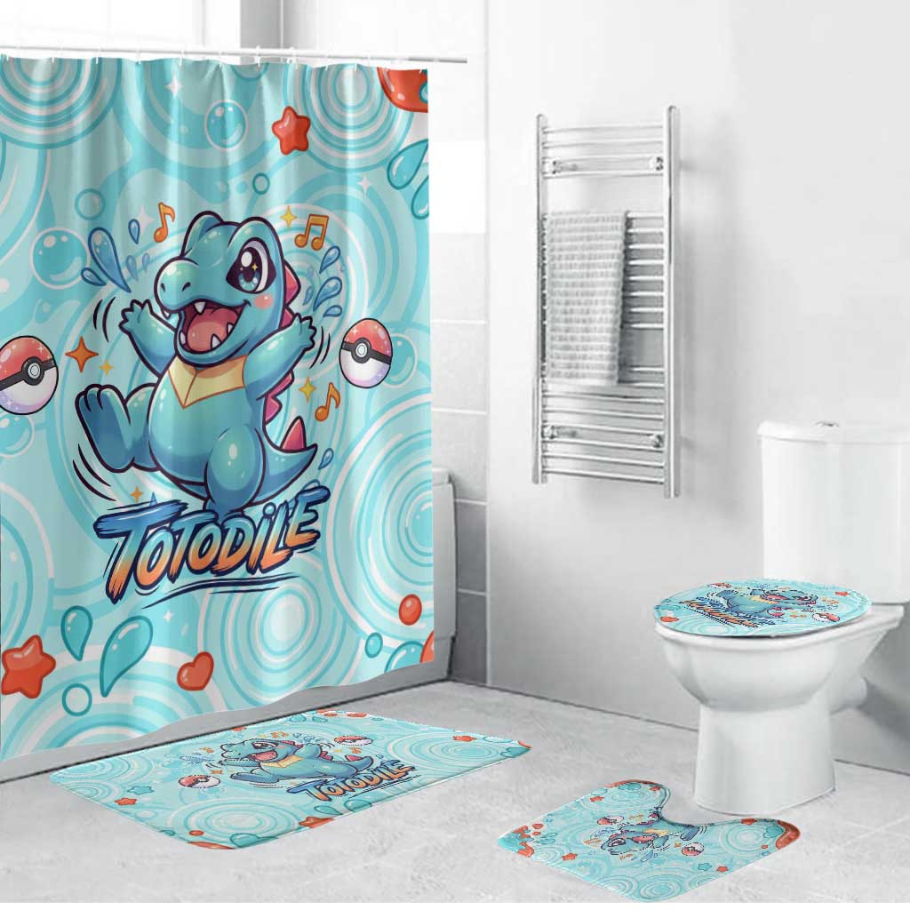 Totodile Bathroom Set Vibrant Kawaii Splash Pop Art