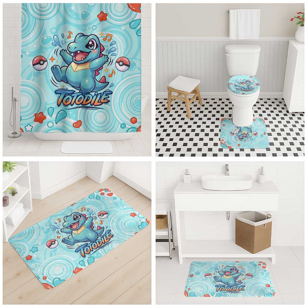 Totodile Bathroom Set Vibrant Kawaii Splash Pop Art