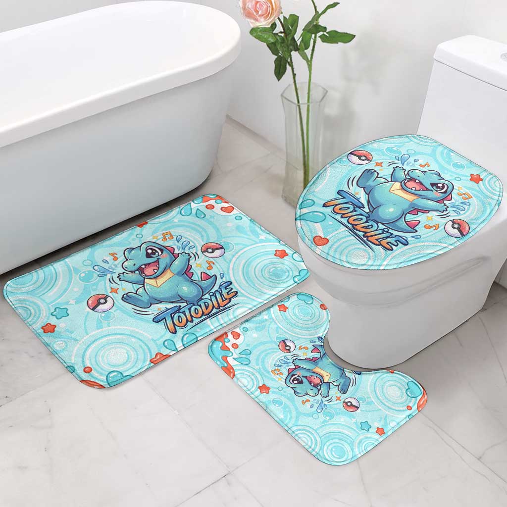 Totodile Bathroom Set Vibrant Kawaii Splash Pop Art